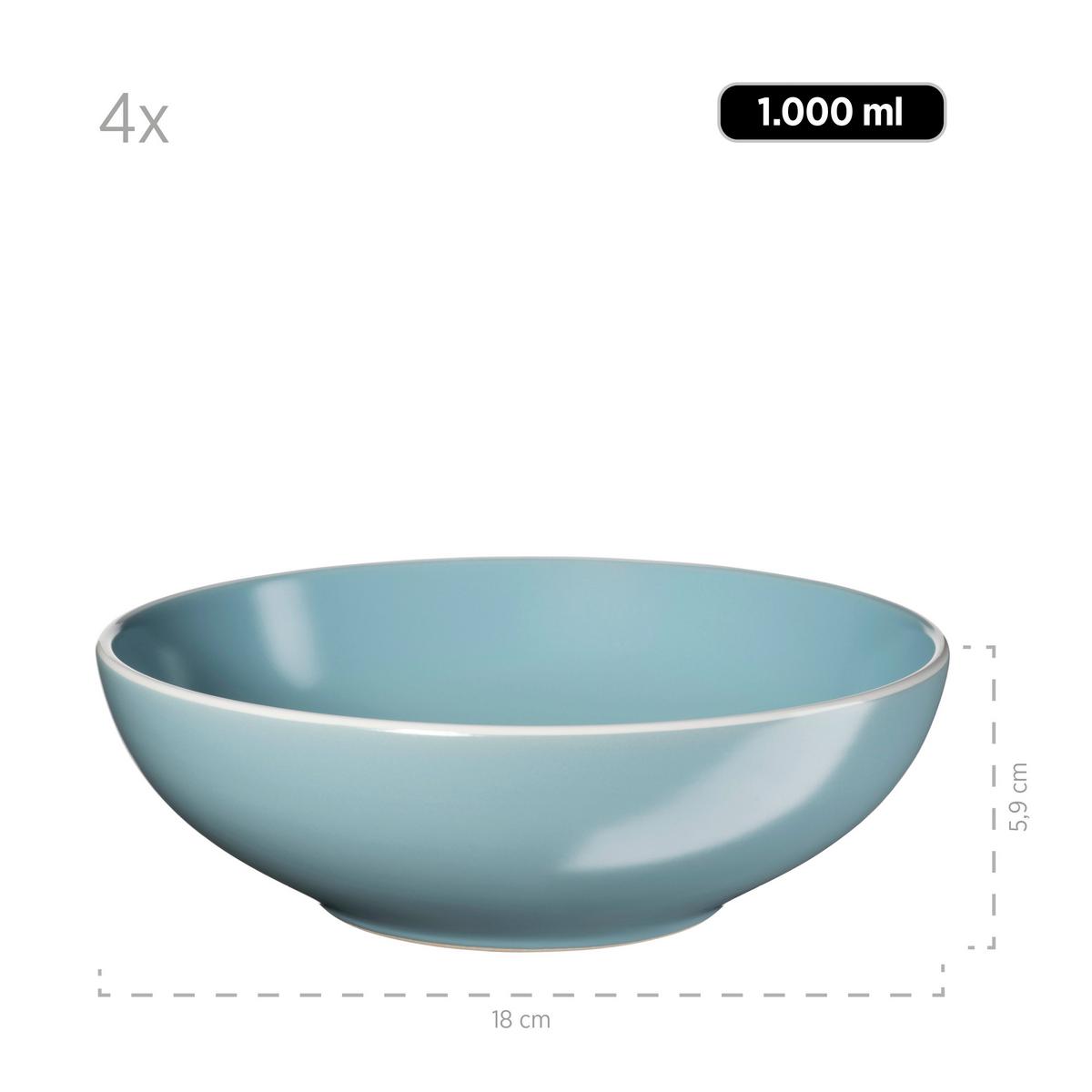 Kombiservice Elissa 6 Personen Geschirr Set - Türkis, Basics, Keramik (46,5/33/32cm) - Mäser