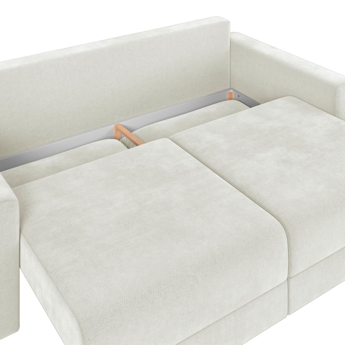 Megasofa Mega Chenille creme, B: 255cm - Creme/Schwarz, Trend, Textil (255/94/126cm) - Luca Bessoni