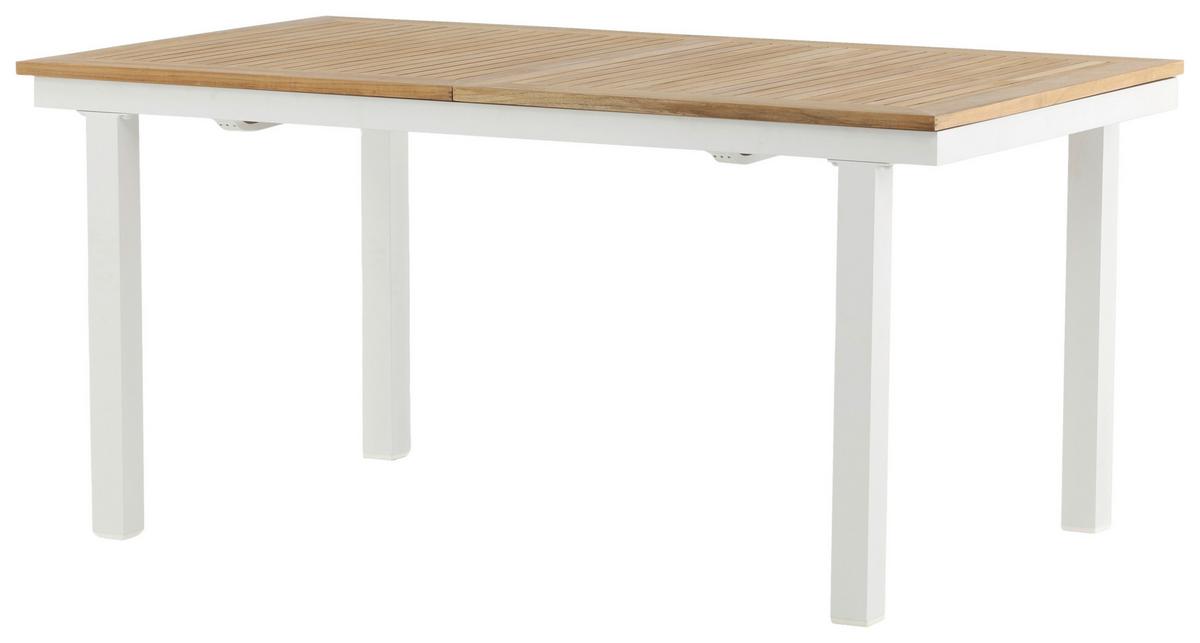 Gartentisch Panama - Weiß, KONVENTIONELL, Holz/Metall (160/90/75cm) - Gardenson