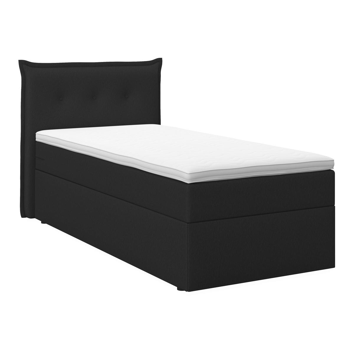 Boxspringová postel POLO 90x200, tmavě šedá - černá/tmavě šedá, Moderní, dřevo/textil (90/200cm) - Bessagi Home