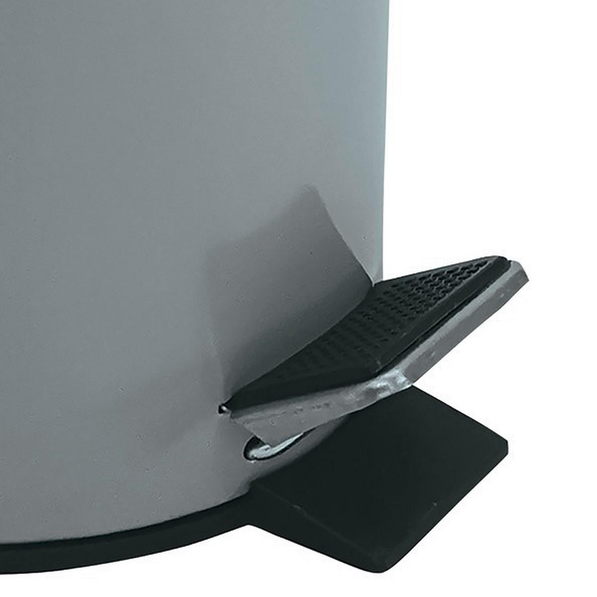 Kosmetikeimer Unis 3l Hellgrau Metall Dxh 17x25 - Hellgrau/Schwarz, Basics, Kunststoff/Metall (17/25cm)