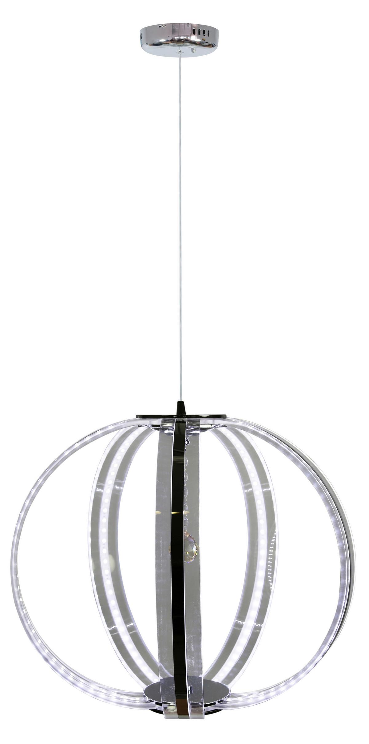 Led-hängeleuchte 31-43955 Cansas - Chromfarben/Schwarz, Basics, Kunststoff/Metall (44/44/110cm)