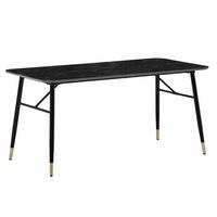 Jedálenský stôl 160x80 - čierna/zlatá, Design, kov/kompozitné drevo (160/80/76cm) - MID.YOU