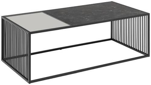 Couchtisch Rund Strington Schwarz - Schwarz, Design, Glas/Holzwerkstoff (120/60/40cm) - MID.YOU