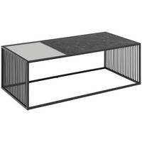 Couchtisch Rund Strington Schwarz - Schwarz, Design, Glas/Holzwerkstoff (120/60/40cm) - MID.YOU