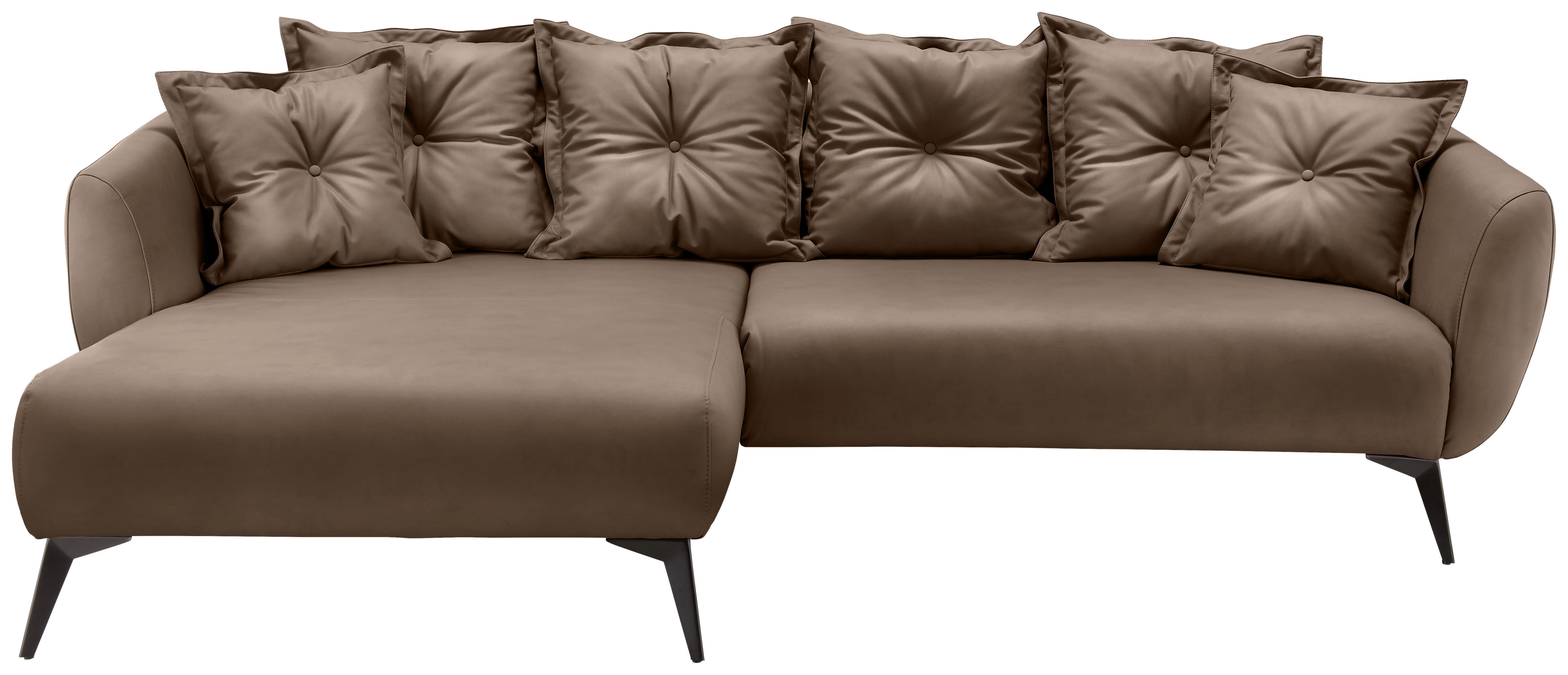 Ecksofa Baggio Braun S: 162x277 Cm - Schwarz/Braun, MODERN, Textil (162/277cm) - Livetastic