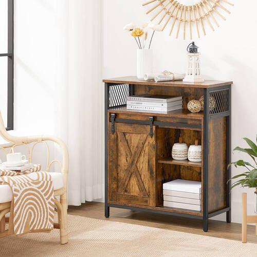 Kommode B: 70 cm Braun/Schwarz - Schwarz/Braun, Trend, Holzwerkstoff/Metall (70/80/30cm) - Boxxx
