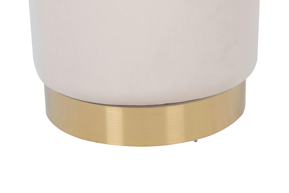 Drehhocker Vilktor 125 Beige D: 52 Cm - Beige/Goldfarben, Design, Textil/Metall (52/68cm) - Kayoom