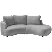 Ecksofa Doppo Silberfarben S: 139x250 cm - Silberfarben/Schwarz, MODERN, Textil (139/250cm) - Livetastic