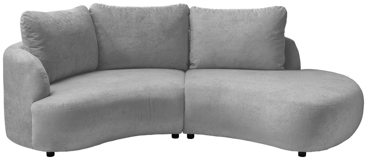 Ecksofa Doppo Silberfarben S: 139x250 cm - Silberfarben/Schwarz, MODERN, Textil (139/250cm) - Livetastic
