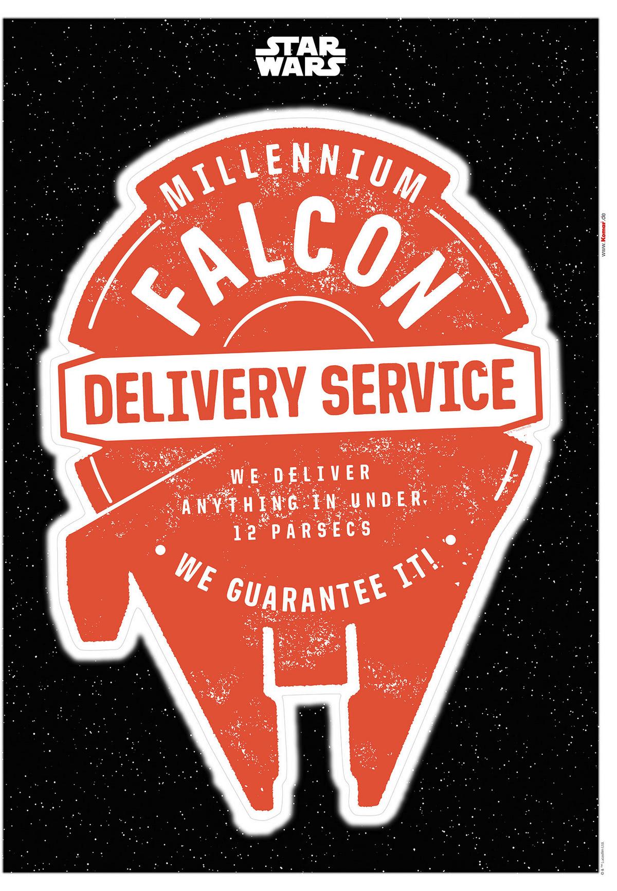 Wandtattoo Star Wars Delivery Service - Rot/Weiß, Basics, Kunststoff (50/70cm) - Komar