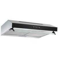 Dusntabzugshaube Respekta Schwarz/Edelstahl B: 60 cm Led - Edelstahlfarben/Schwarz, Trend, Glas/Metall (60/13/50,3cm) - Respekta