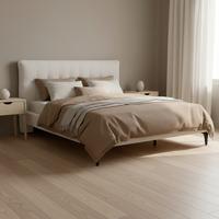 Čalúnená posteľ CLEA 180x200, krémová - svetlohnedá/čierna, Modern, kov/drevo (180/200cm) - Bessagi Home