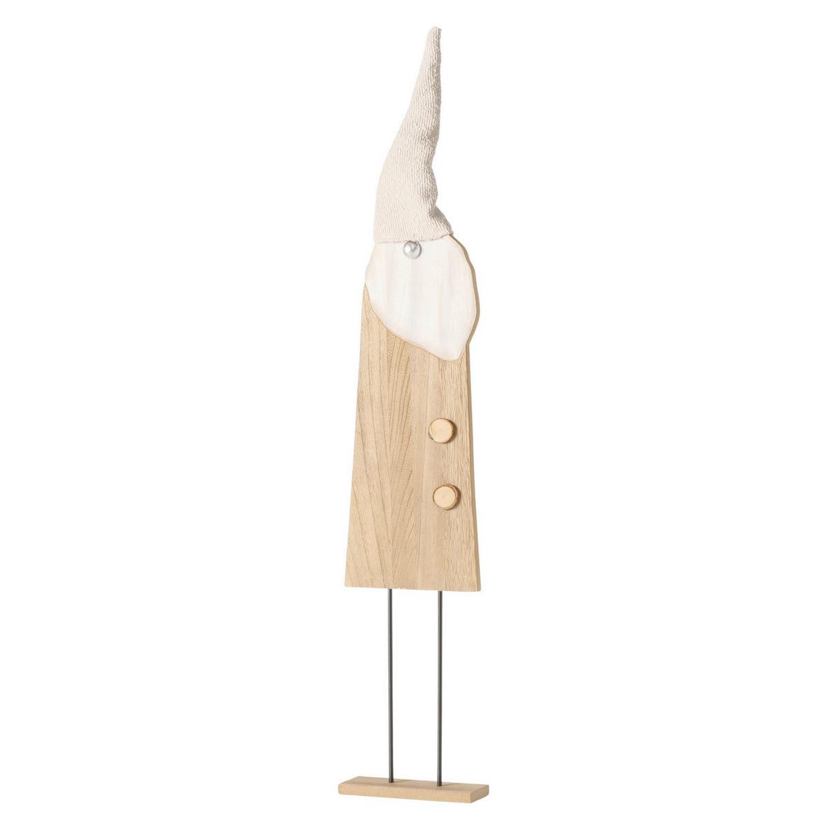 Weihnachtsfigur Gomas - Braun, Basics, Holz/Textil (17/6/90cm)