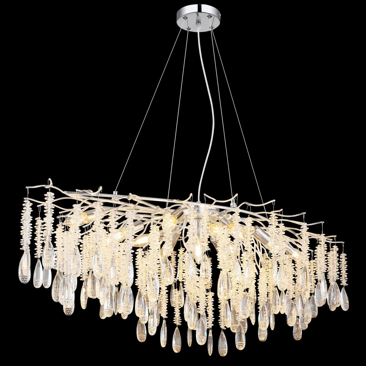 Hängeleuchte Exkl. 12xe14, 40w - Klar/Silberfarben, KONVENTIONELL, Glas/Kunststoff (120/50/120cm)