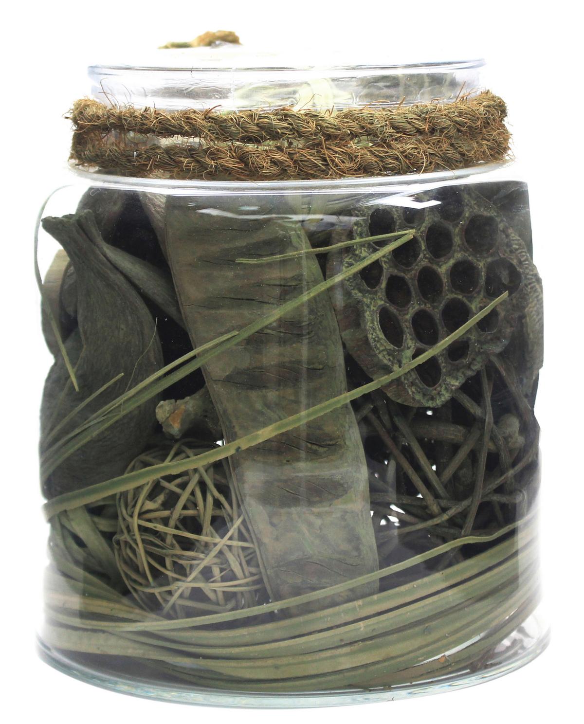 Dekoglas Flora Grün, 18x20 cm - Grün, LIFESTYLE, Glas/Naturmaterialien (18/20/18cm) - Kayoom