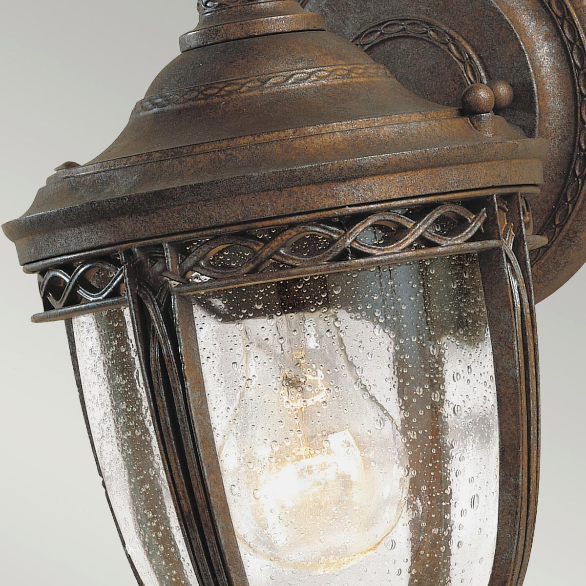 Außenwandleuchte 60 Watt Metall Glas, Wandmontage - Bronzefarben, KONVENTIONELL, Glas/Metall (16.7/32.1/19.1cm) - Elstead Lighting