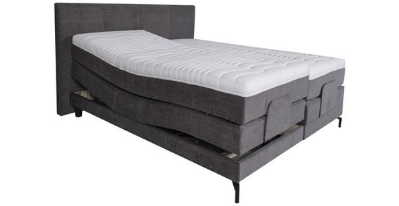 Boxspringbett mit Gepolstertem Kopfteil 180/200 Toca Mot - Schwarz/Grau, MODERN, Textil (180/200cm) - Luca Bessoni