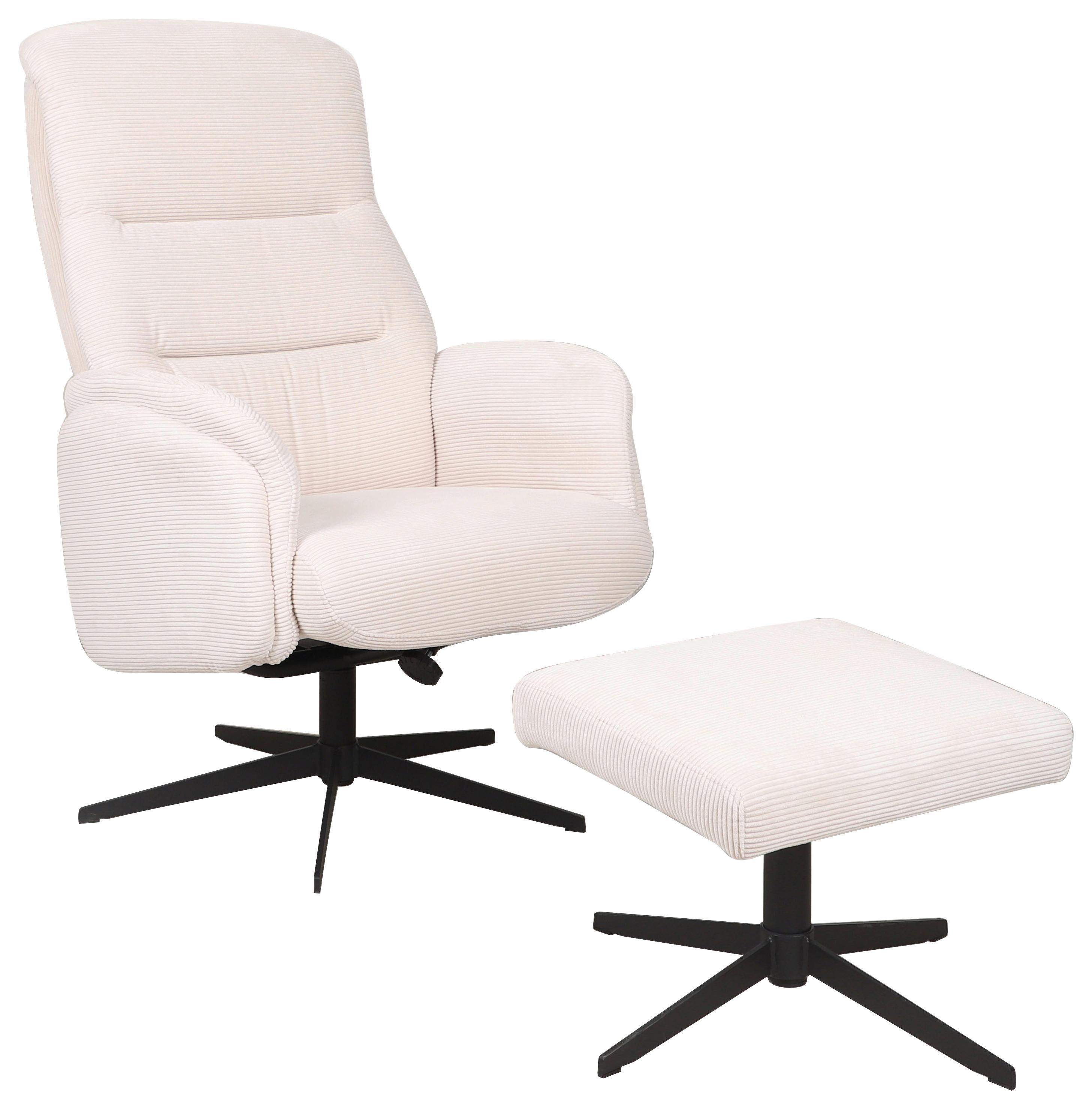 Relax Fotel Lábtartóval Star - bézs, Modern, textil/fém (72/105/114cm)