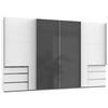 Schwebetürenschrank B: 350 Cm Level Grau/weiß - Weiß/Grau, MODERN, Holzwerkstoff (350/216/65cm) - MID.YOU
