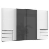 Schwebetürenschrank B: 350 Cm Level Grau/weiß - Weiß/Grau, MODERN, Holzwerkstoff (350/216/65cm) - MID.YOU