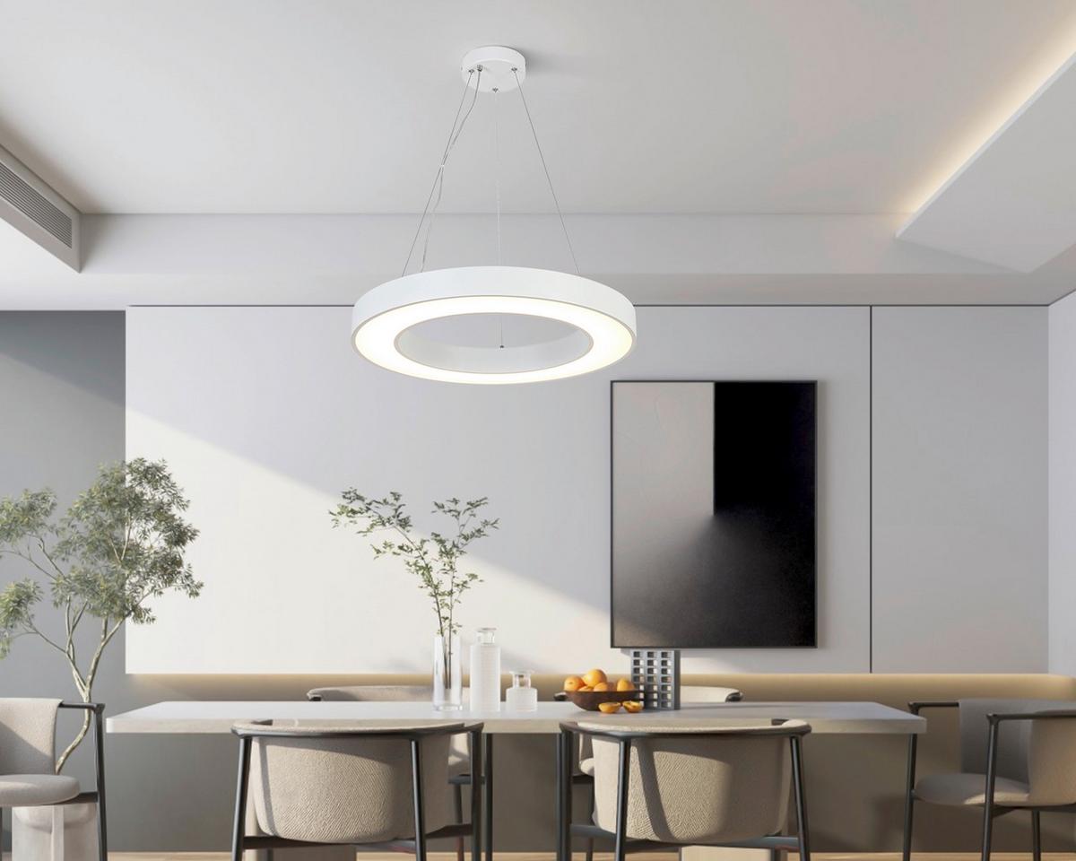 ZÁVESNÉ LED SVIETIDLO SANDL - biela/chrómová, Modern, kov/plast (60/120cm) - Mömax