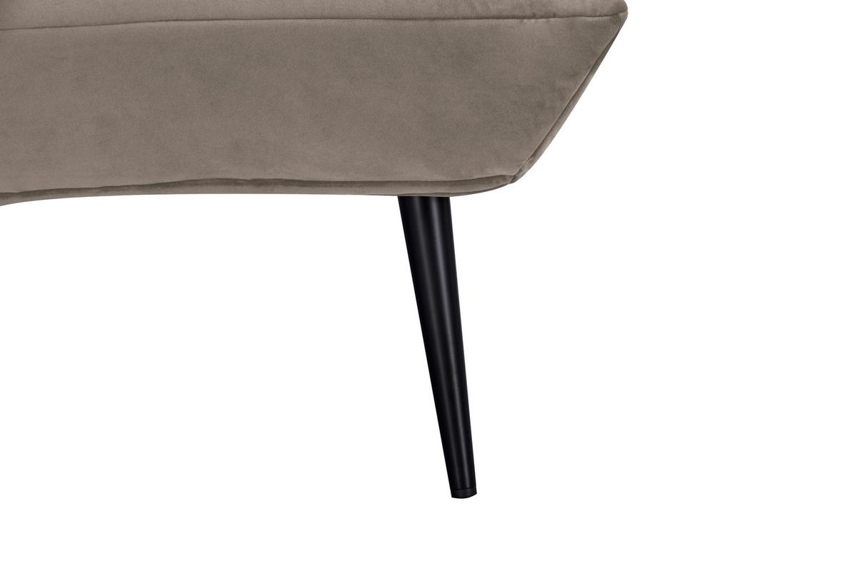 Sessel Jarvis Taupe Samt B: 75 cm - Taupe/Schwarz, MODERN, Textil (75/92/87cm) - MID.YOU