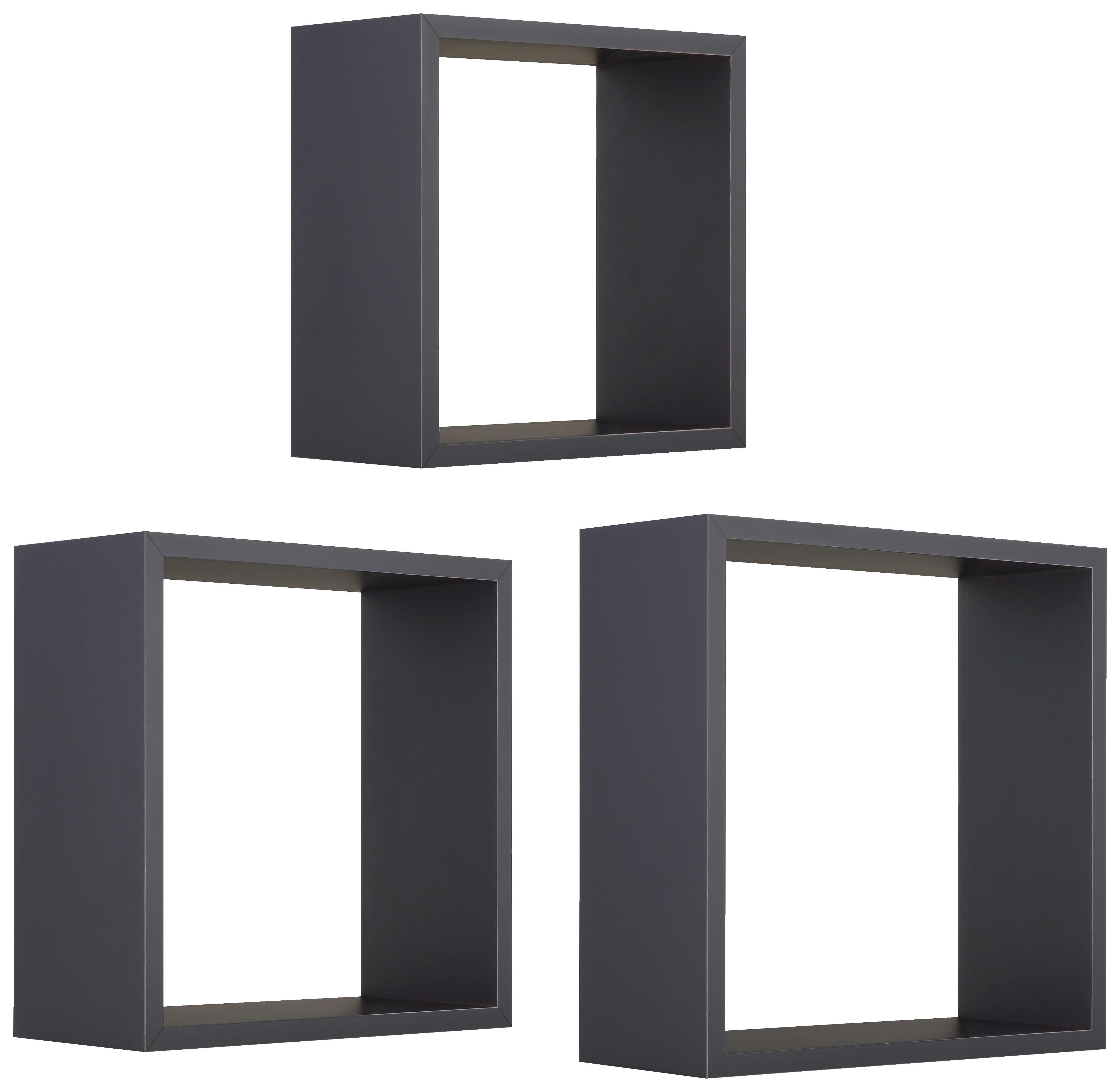 Wandregale Simple B: 30 cm Anthrazit 3-Teilig - MODERN, Holzwerkstoff/Kunststoff (30-27-24/30-27-24/12cm)