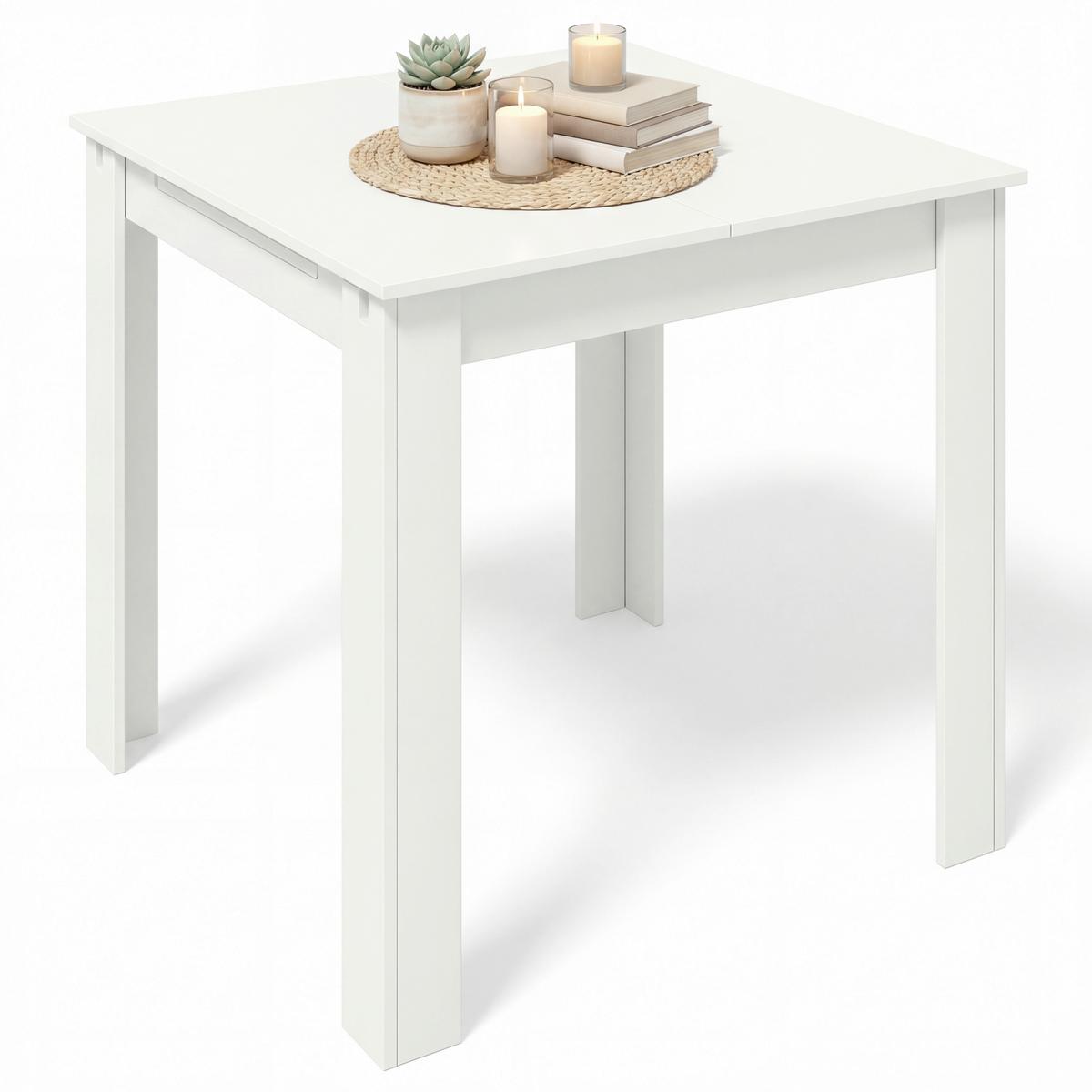 ESSTISCH Pesoli Weiß L: 80cm - Weiß, MODERN, Holzwerkstoff (80/75/80cm) - MID.YOU