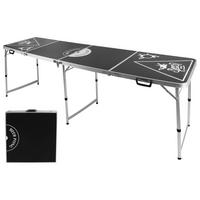 Beer-Pong-Tisch LxBxH 240x60x 54-76 cm inkl. Transportkoffer - Schwarz, Basics, Holzwerkstoff/Metall (60/54/76/240cm)
