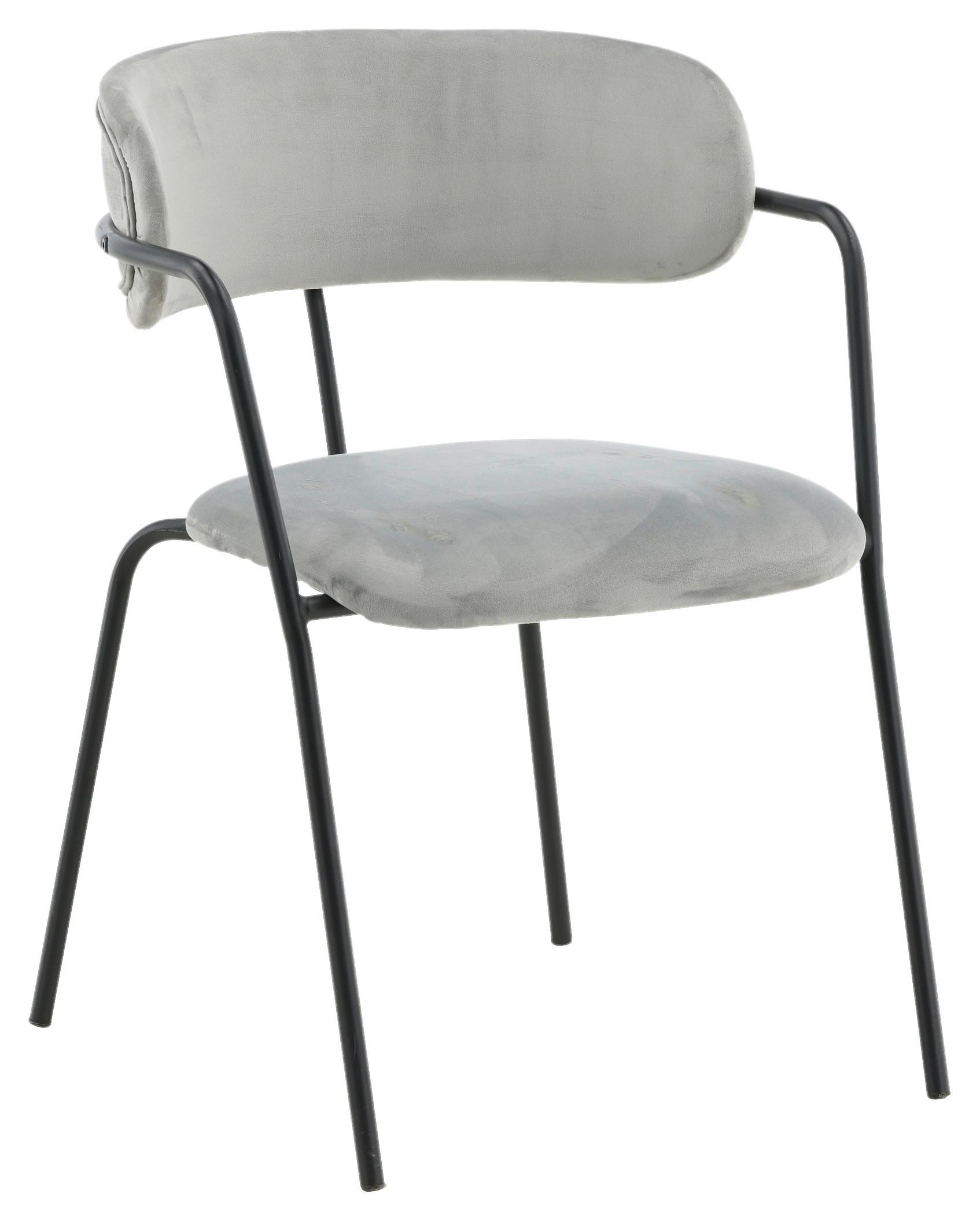 Stuhl-Set Arrow - Schwarz/Grau, Design, Textil/Metall (58/79/61cm) - Livetastic