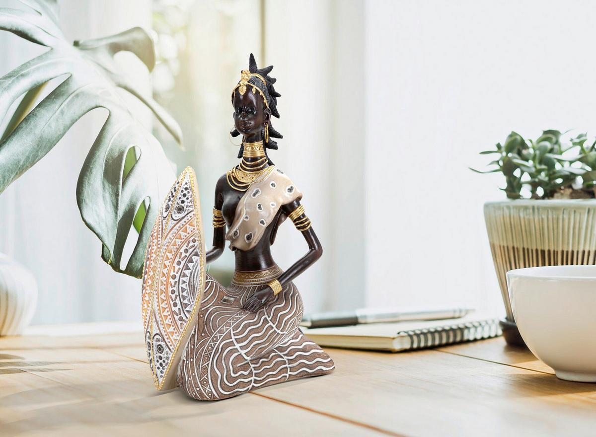 Skulptur Tribal Masai Seat Multicolor B: 13,5 cm - Multicolor, Basics, Kunststoff (13.5/24.5/9cm)