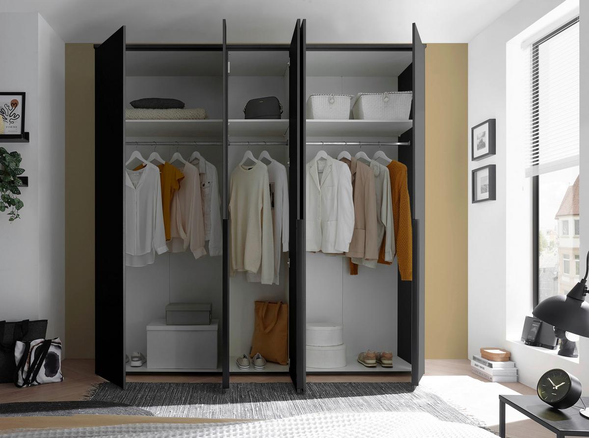 Drehtürenschrank 225 cm Kevo Graphitfarben - Graphitfarben, MODERN, Holzwerkstoff (225/225/52cm) - Carryhome
