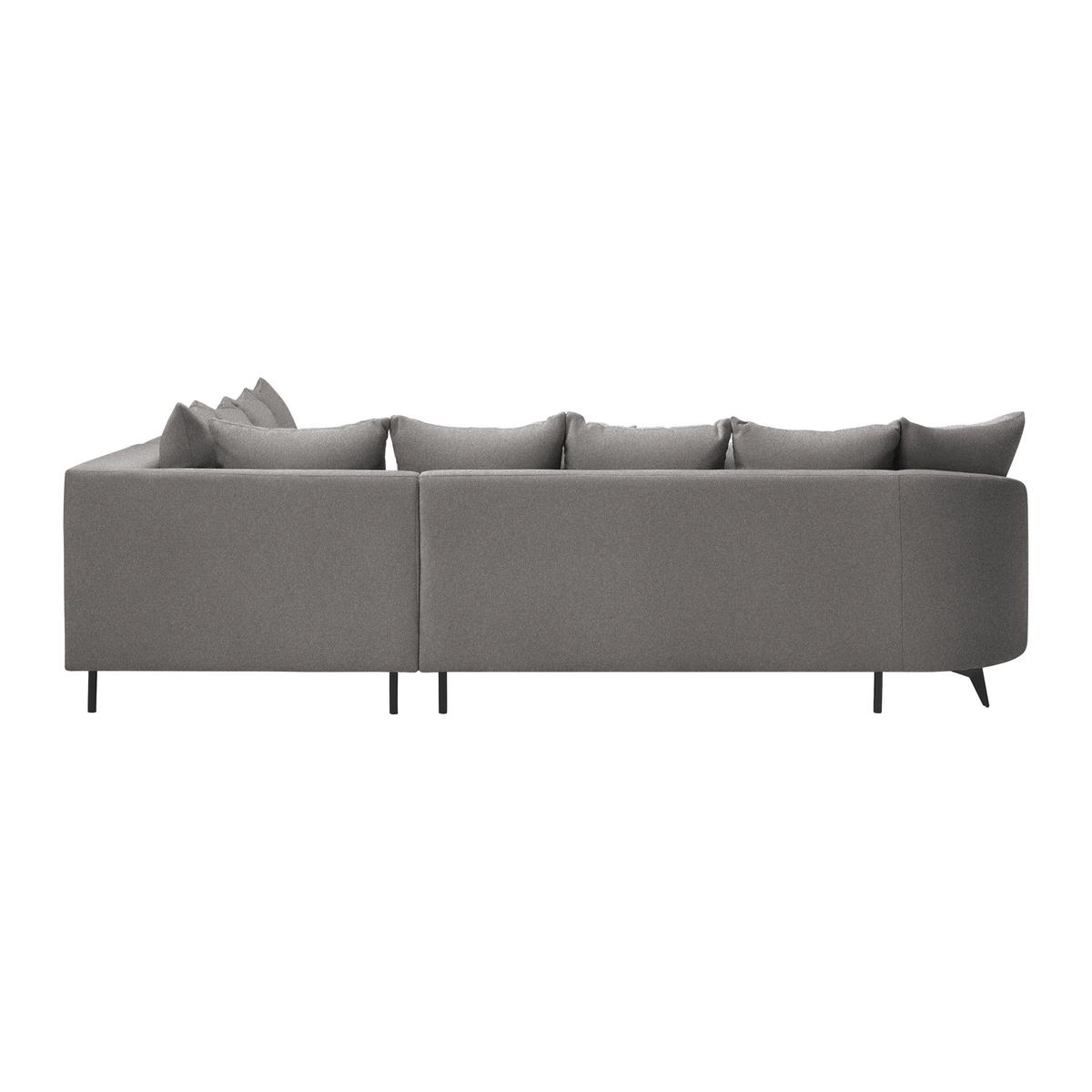 Rohová sedačka AXEL, pravá, grafitová žinylka - černá/barvy grafitu, Moderní, kov/textil (291/250cm) - Mömax