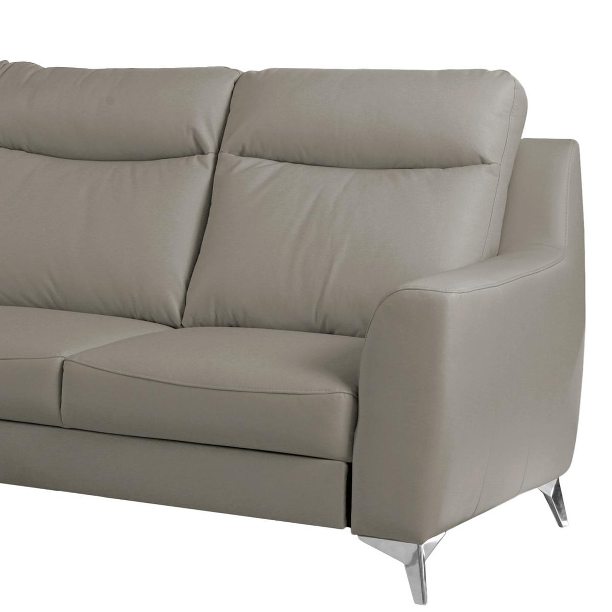 Ecksofa Gio Schlammfarben S: 168x236 Cm - Chromfarben/Schlammfarben, Design, Leder/Textil (168/236cm) - Livetastic