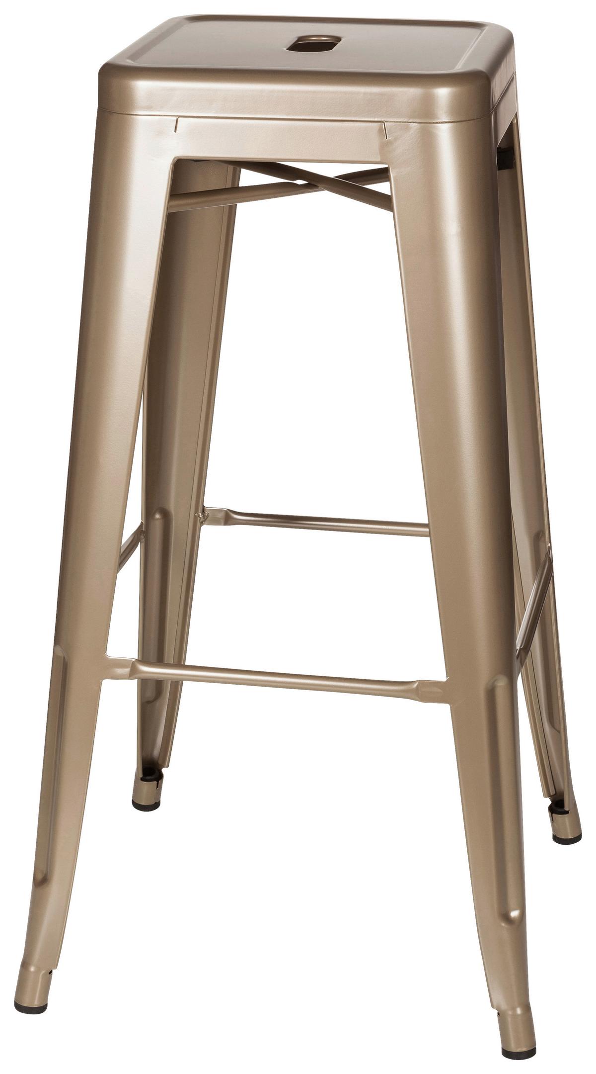 Barhocker Vantaggio High Stapelbar Champagner - Champagner, Basics, Metall (44/77/44cm) - MID.YOU