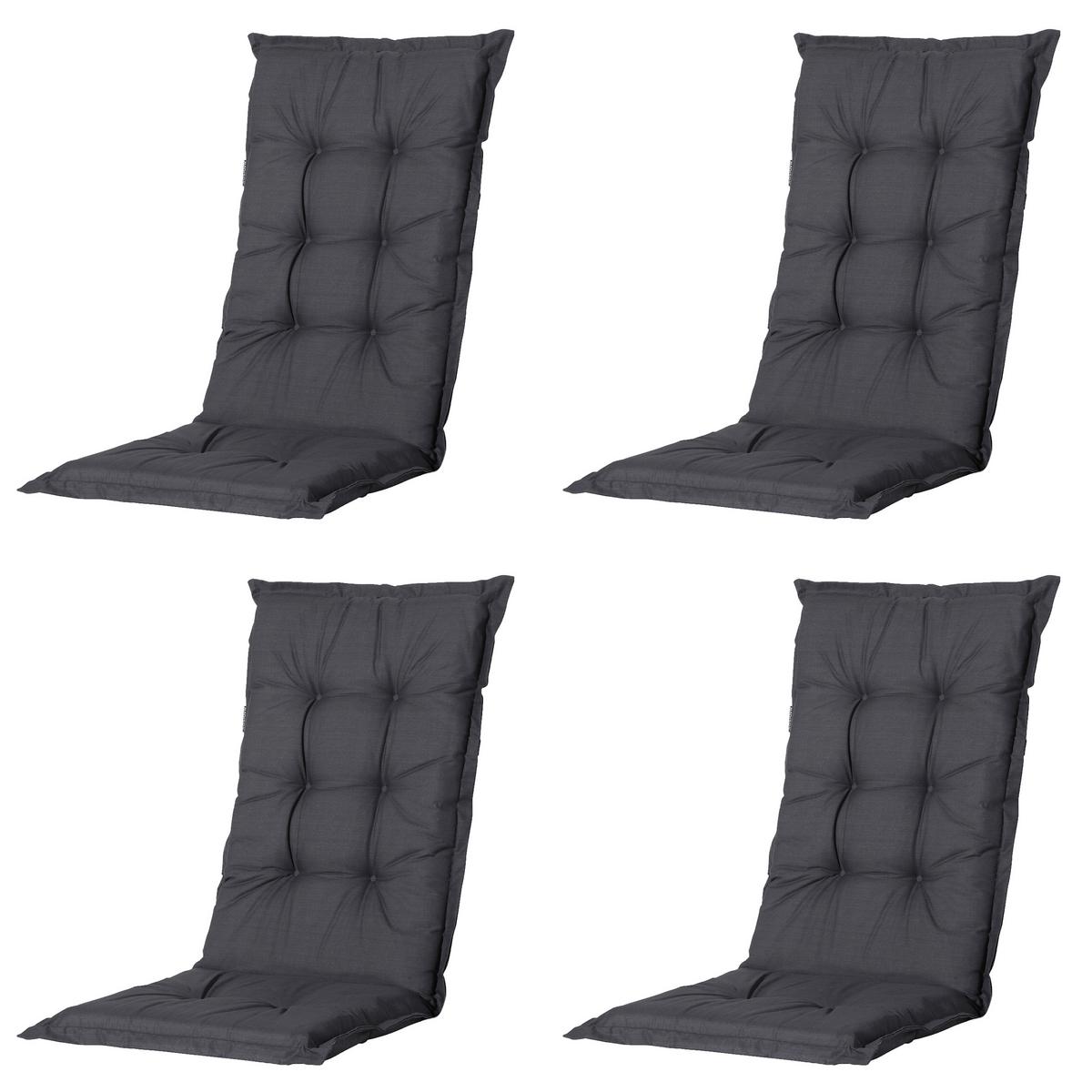 Gartenstuhl-set Tampa+auflagen Set - Anthrazit/Schwarz, MODERN, Kunststoff/Textil (44/111/50cm) - Gardenson