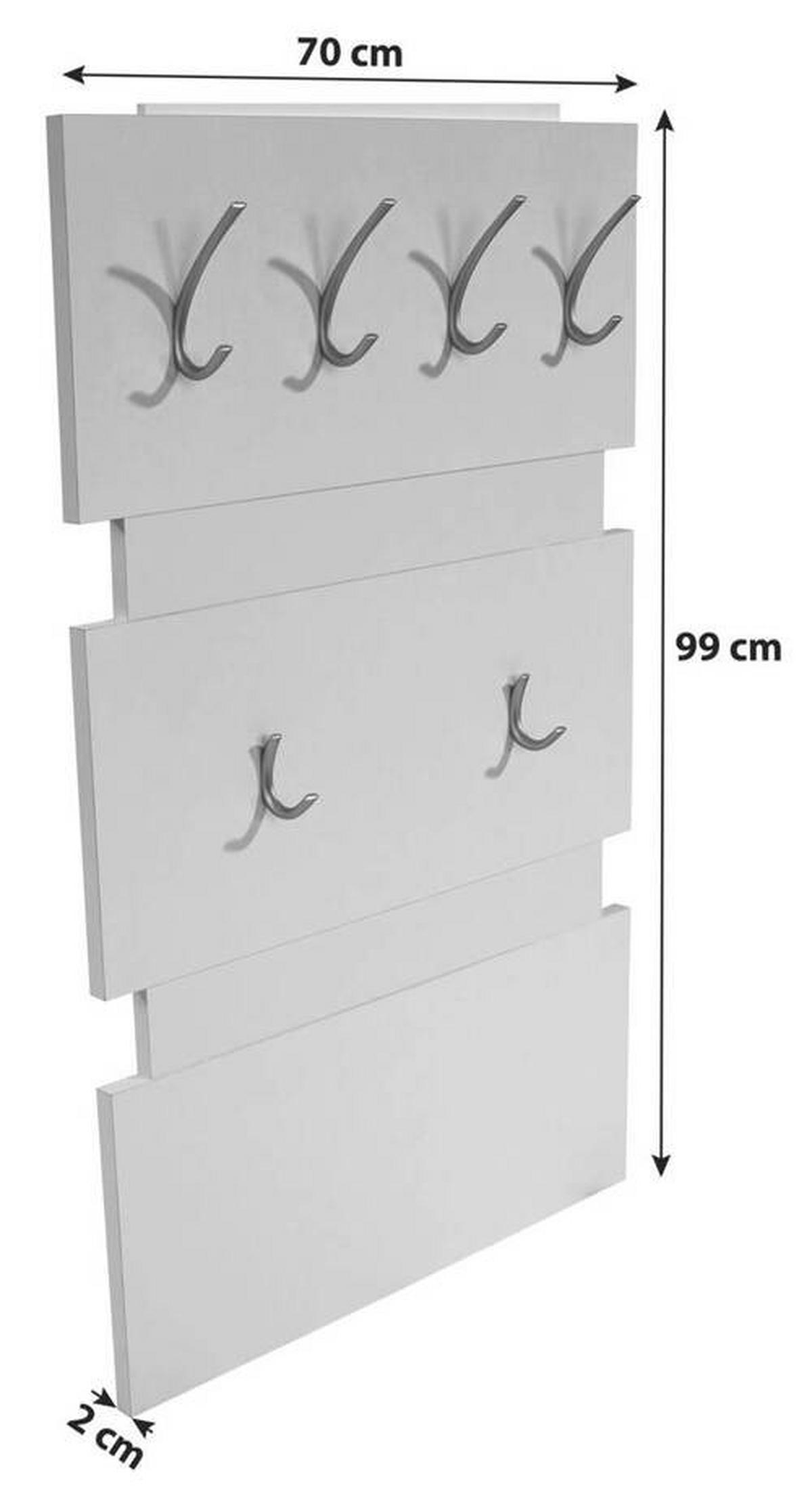 Előszobapanel Moya *TOP ÁR* - fehér/szürke, Modern, műanyag/faalapú anyag (70/99/2cm) - Best Price