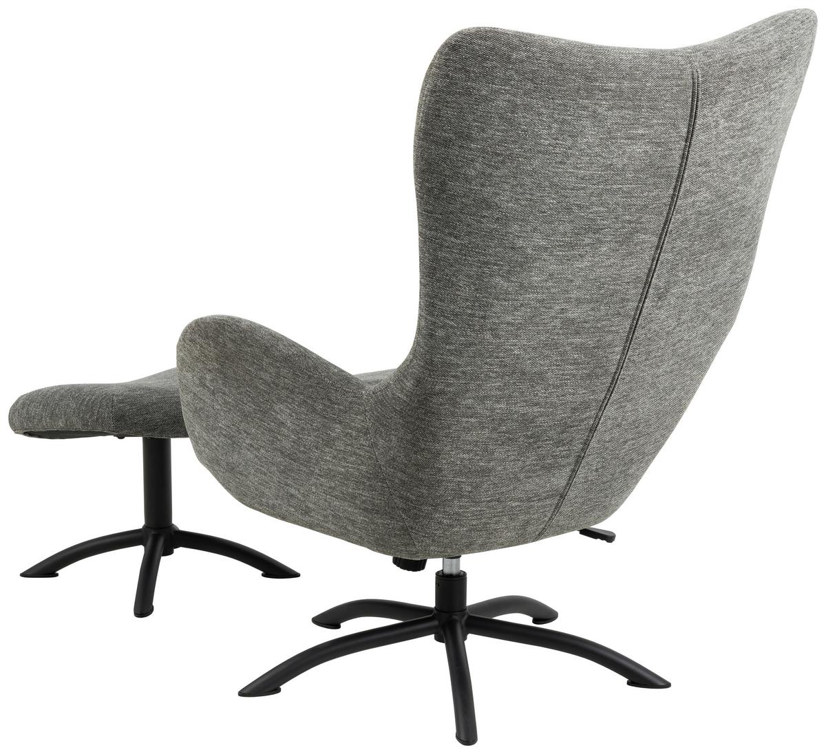 Sesselset Talgarth - Anthrazit/Schwarz, Design, Textil (76/105/86cm) - MID.YOU