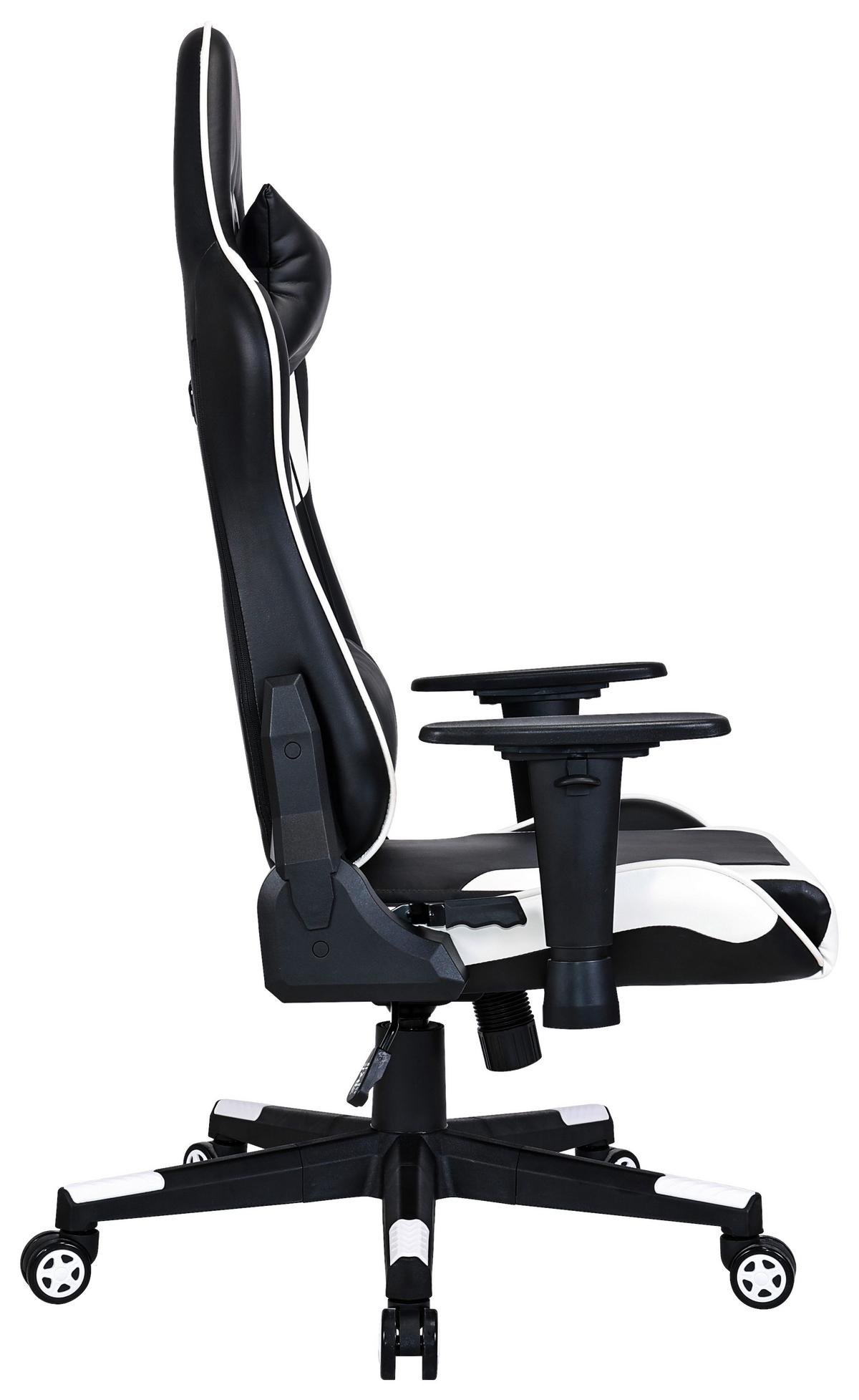 Otočná stolička ZIVA - čierna/biela, Modern, kov/textil (69,5/120-130/66cm) - Mömax