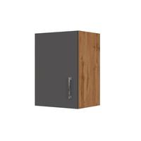 Küchenoberschrank B: 40 cm Eiche Dekor/Anthra. 1 Drehtüre - Anthrazit/Eiche Wotan, MODERN, Holzwerkstoff (40/57/34cm) - Held