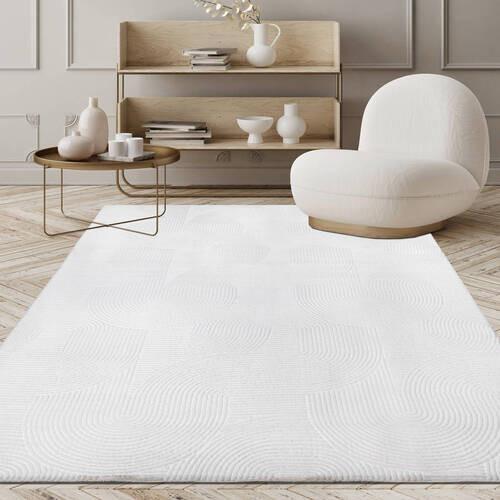 Webteppich Stilo - Weiß, KONVENTIONELL, Textil (120/160cm)