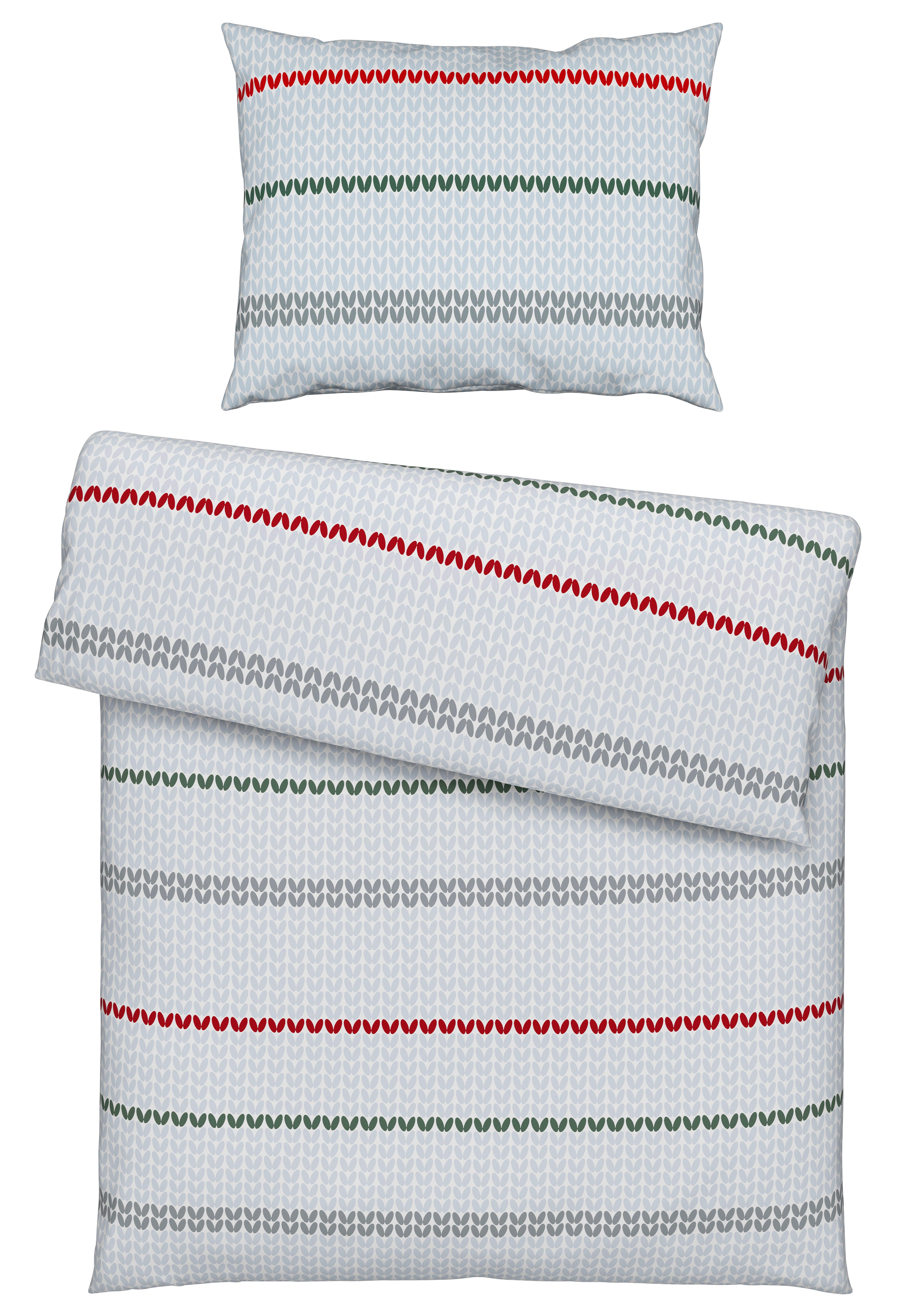 Posteľná Bielizeň Strick, 140/200cm - sivá/biela, Moderný, textil (140/200cm) - Modern Living