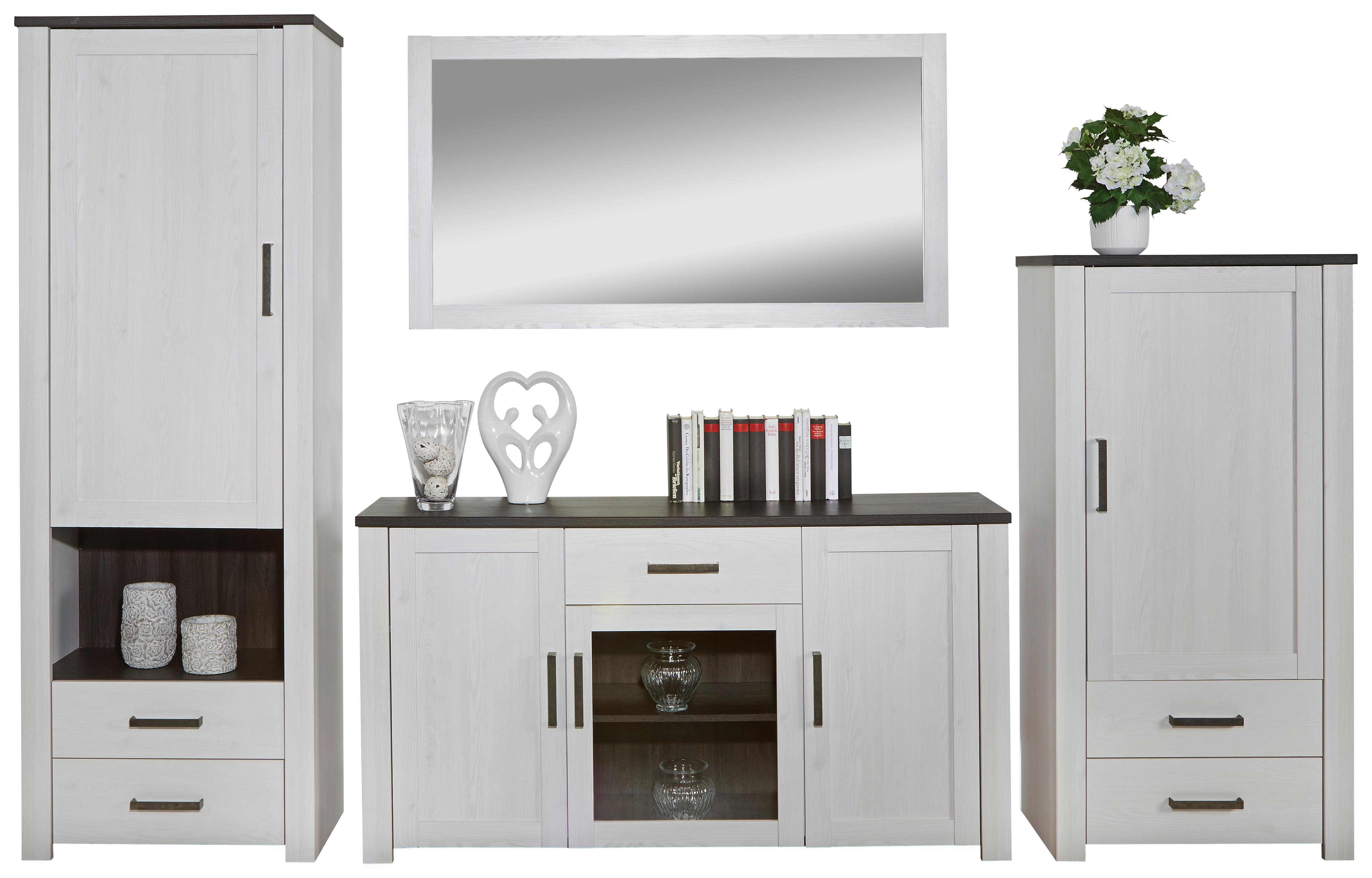 Wohnkombination Provence3 B:282cm Sibiulärche Dekor - Wengefarben/Weiß, ROMANTIK / LANDHAUS, Holzwerkstoff (282/200/42cm) - James Wood