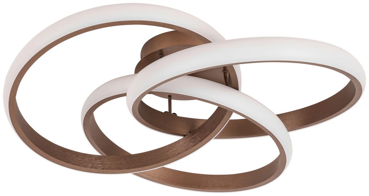 LED-Deckenleuchte Jürgen L: 52 cm - Cappuccino, Design, Kunststoff/Metall (52/15/49,5cm) - Luca Bessoni