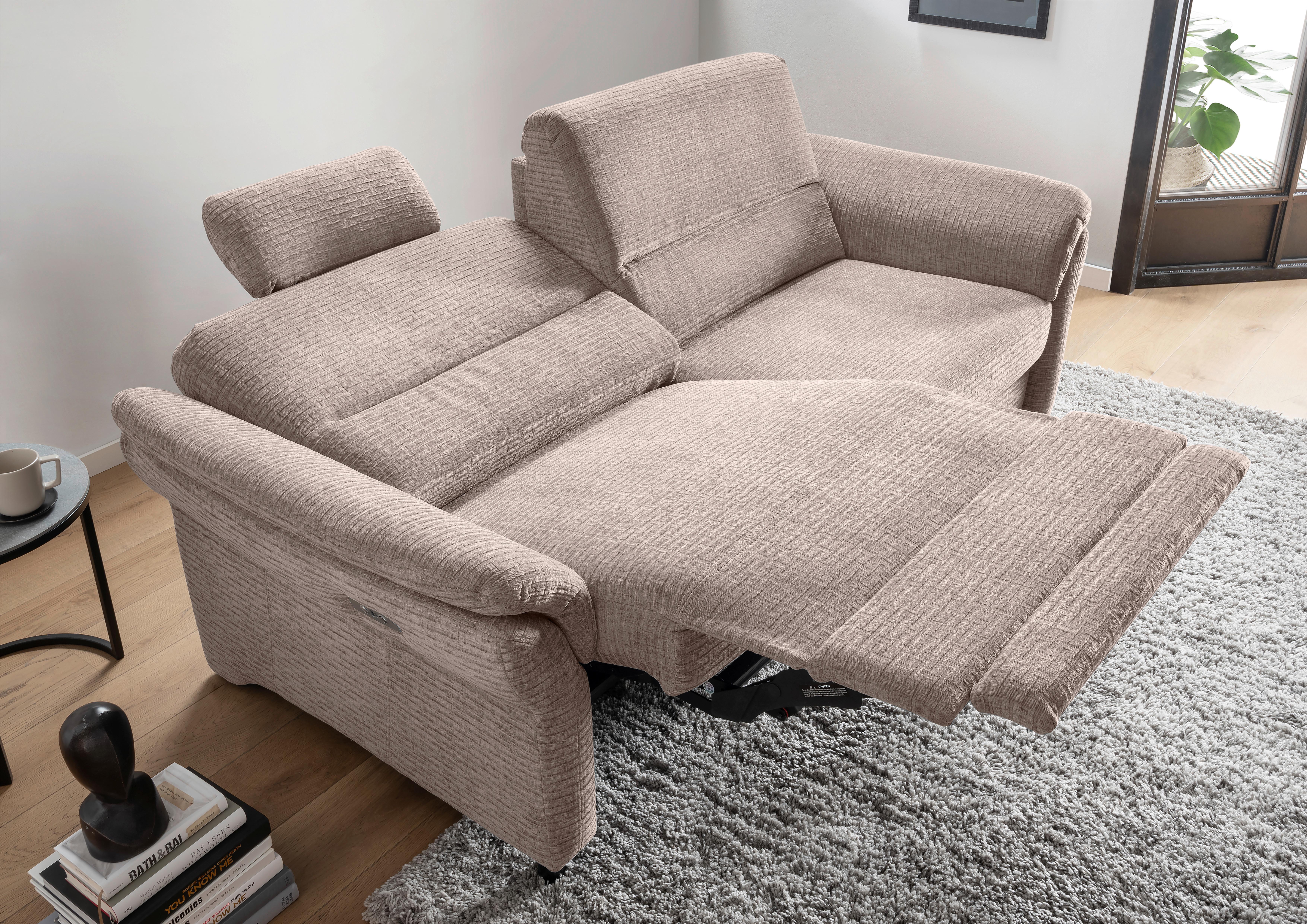 3-Sitzer-Sofa Cavoli, Beige L B: 192 cm - Beige/Schwarz, MODERN, Textil (192/90/89cm) - Livetastic