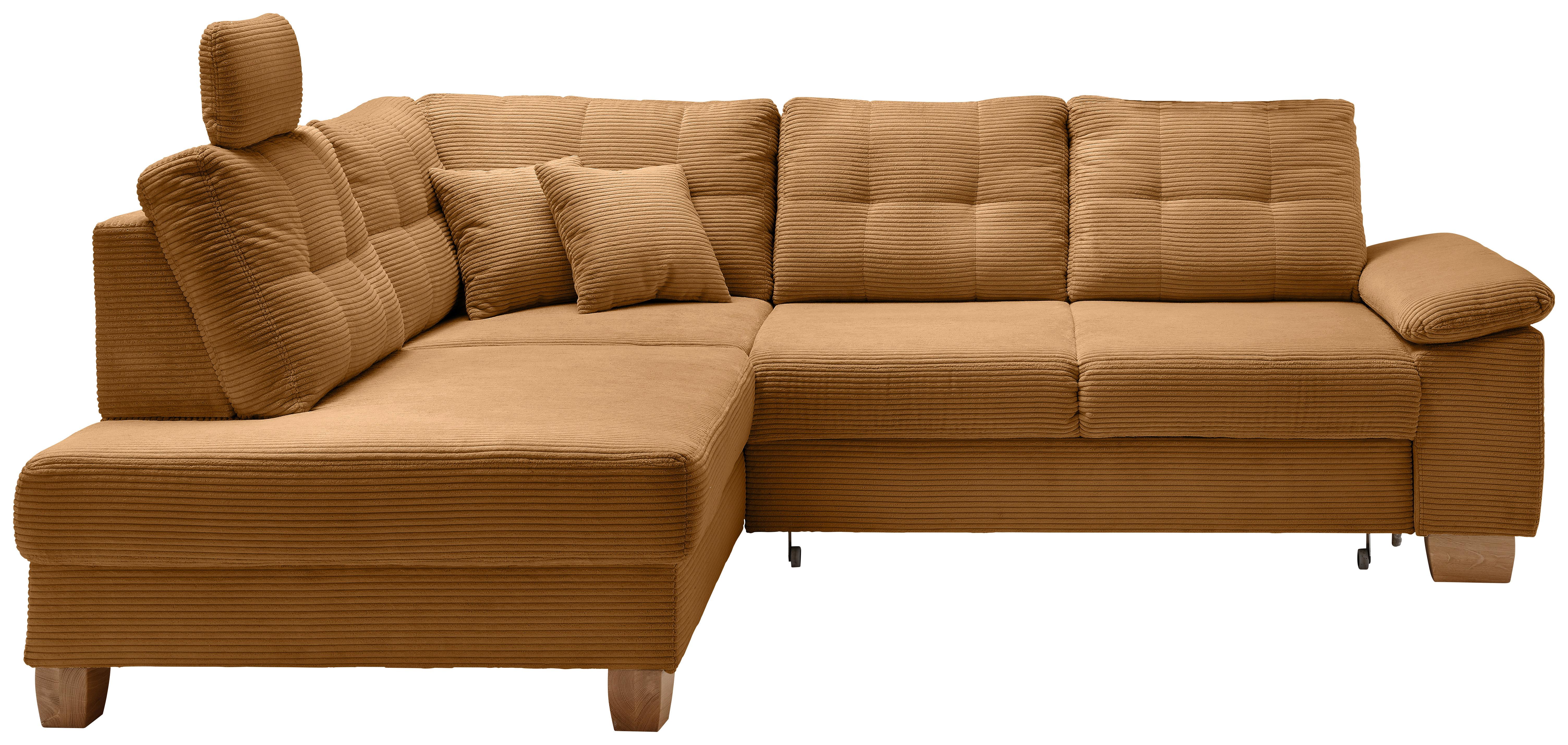 Ecksofa Brizzini Goldfarben S: 206x274 cm - Goldfarben/Naturfarben, MODERN, Textil (206/274cm) - Livetastic