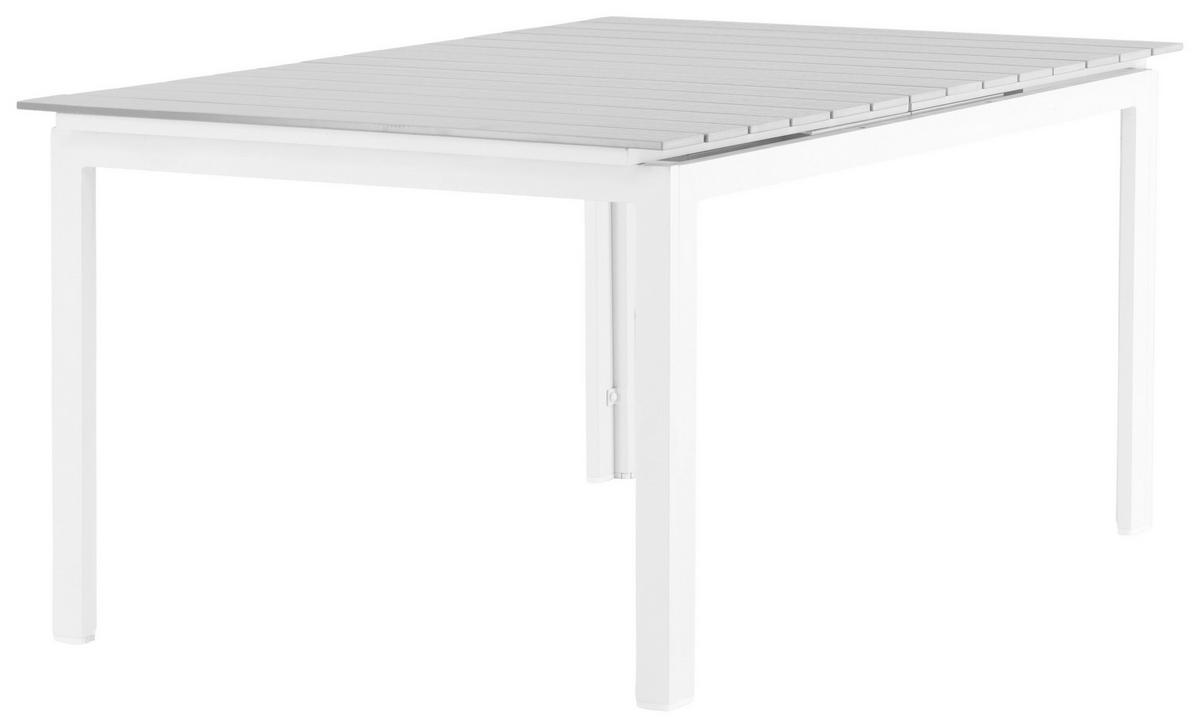 Gartentisch Levels - Weiß/Grau, KONVENTIONELL, Metall (160/100/75cm) - Gardenson