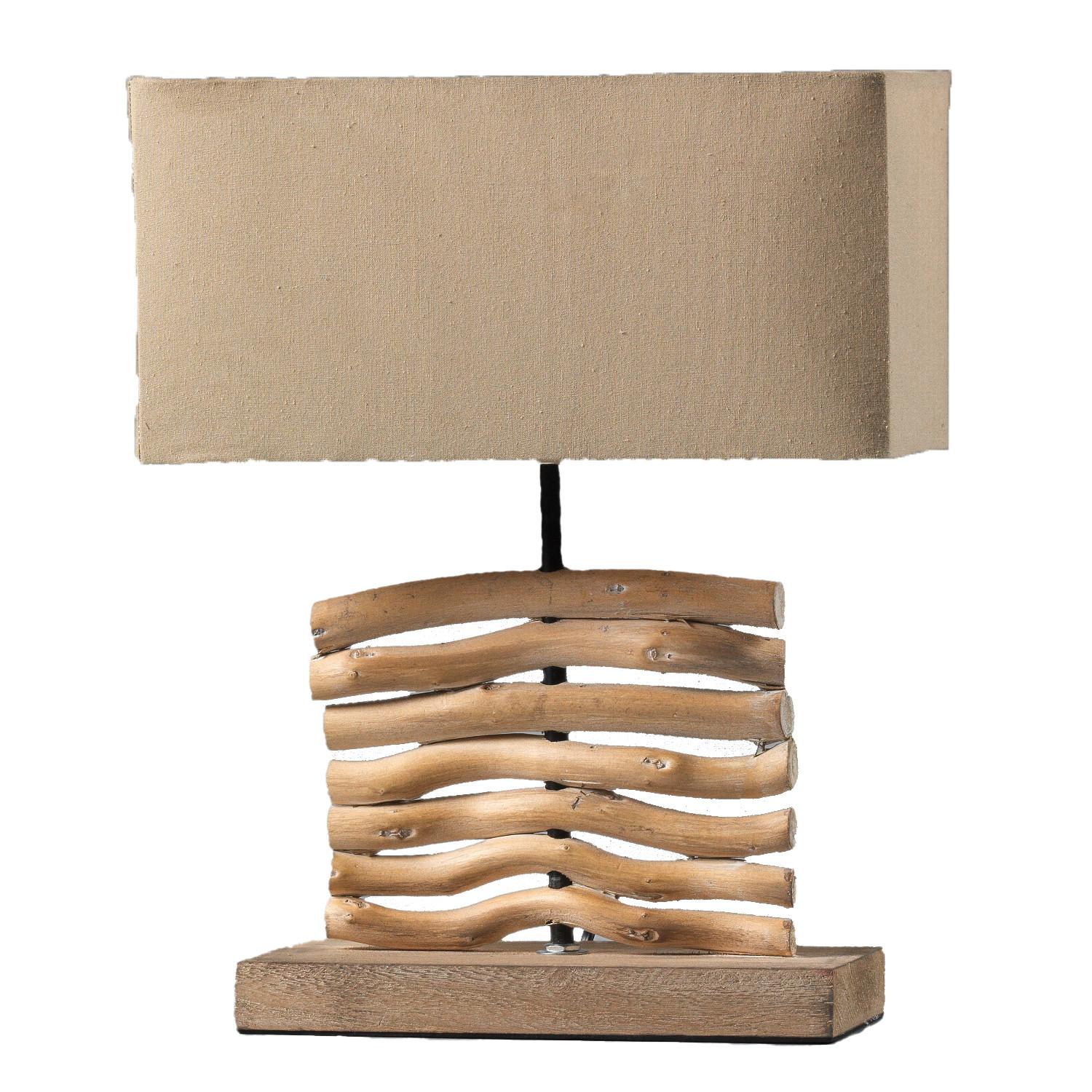 Nachttischleuchte 4850/l - Hellbraun, Natur, Holz/Textil (24/12/38cm)