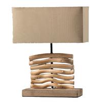 Nachttischleuchte 4850/l - Hellbraun, Natur, Holz/Textil (24/12/38cm)